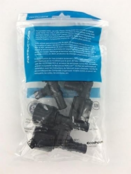 Picture of FLAIR-IT 32828 Ecopoly 32828 PEX Tee, 1/2" x 1/2" FPT x 1/2", 0.5" ID, Crimp, Plastic (Pack of 5) (EA)