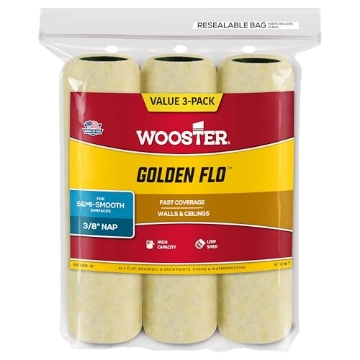 Picture of WOOSTER RR726-9 Wooster RR726-9 Golden Flo Paint Roller Cover 3/8" Nap 9" 3-Pack (EA)