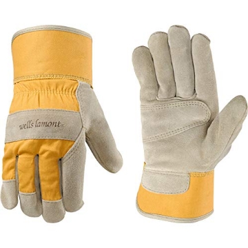 Picture of WELLS LAMONT 4113S-800 Wells Lamont Women's Heavy Duty Leather Palm Work Gloves with Safety Cuff 4113S, Small, Tan (EA)