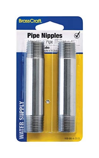 Picture of Brass Craft 113-08-4-CX D PIPENIPPLE 1/2"MX4"L 2PK (EA)