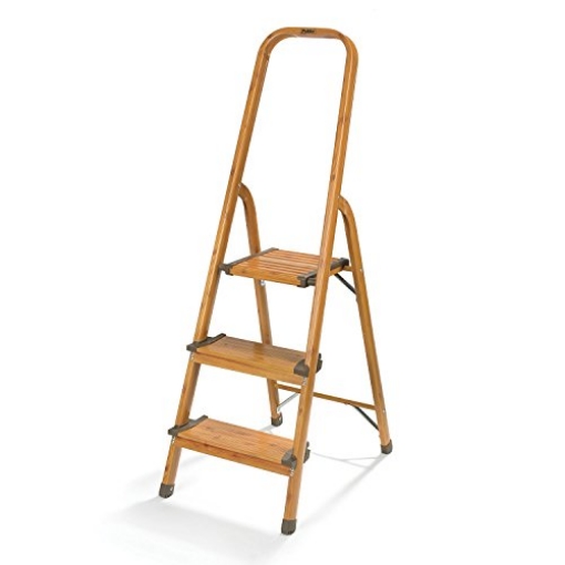 Picture of Polder LDR-3500-83 3-Step Ultralight Ladder, Woodgrain (EA)