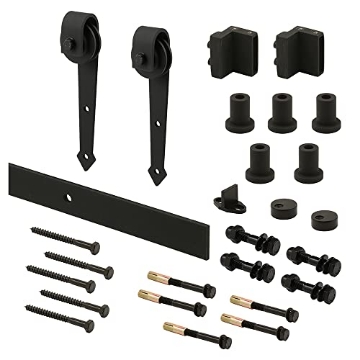 Picture of Prime N 7549 Prime-Line N 7549 Heavy Duty Barn Door Track Kit, Smooth Rolling, Side Mount, Matte Black (Single Pack) (EA)