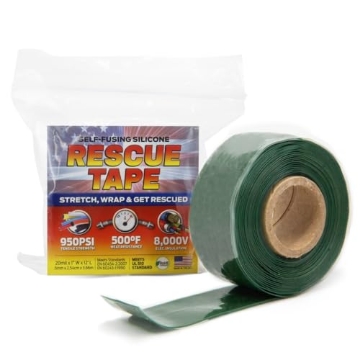 Picture of SEAL IT SERVICES INC RT12012BGN Bond It Rescue Tape, Self-Fusing Silicone for Emergency Plumbing, Pipe & Hose Repair, Electrical Insulation, Waterproof, 950PSI, Made in USA, 1" x 12', Green (EA)