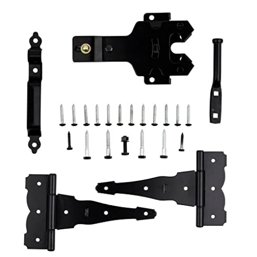 Picture of National/Spectrum Brands N109-308 National Hardware N109-308 V8422 Deluxe Decorative T-Hinge Gate Kit in Black (EA)