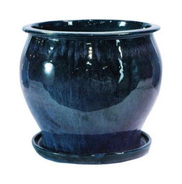 Picture of TRENDSPOT INC AHDB10021-08D Trendspot 7 in. H x 8 in. Dia. Blue Ceramic Pot (PK-2-EA)
