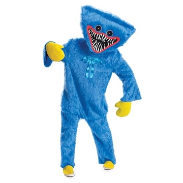 Picture of Disguise DG164459SXS Disguise Huggy Wuggy Adult Costume, Official Poppy Playtime Halloween Costume with Headpiece, Size AD XS/S (28-30) (EA)