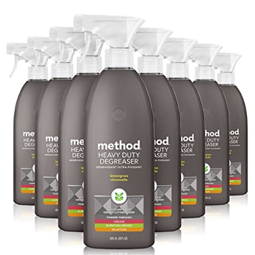 Picture of Method Products, Inc 17623 Method Heavy Duty Degreaser, Lemongrass Scent, Oven Cleaner & Stove Top Cleaner, 28 Oz Spray Bottles (Pack of 8) (PK-8-EA)