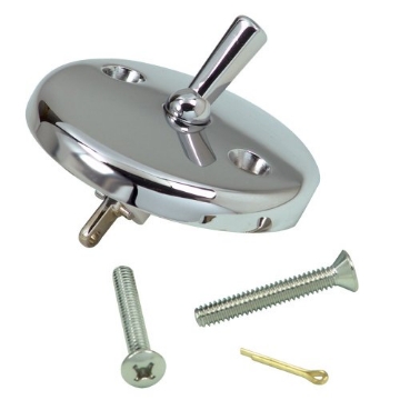 Picture of DANCO INC 9D00080991 DANCO Bath Tub Overflow Plate with Trip Lever, Chrome, 1-Pack (80991), 2 Inches (EA)