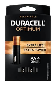 Picture of DURACELL(R) OPT1500B4PRT DURACELL Optimum Alkaline Batteries, 1.5V AA (OPT1500B4PRT) (PK-4-EA)