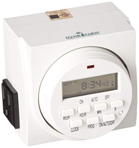 Picture of HAWTHORNE HYDROPONICS LLC TM01715D Autopilot Dual Outlet 7-Day Grounded Digital Programmable Timer, 1725W, 15A, 1 Minute On/Off (EA)