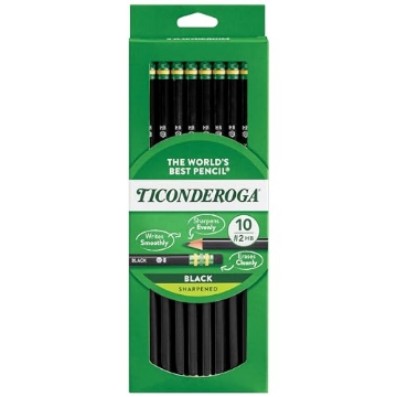 Picture of Ticonderoga DIX13915 Ticonderoga Wood-Cased Pencils, Pre-Sharpened, 2 HB Soft, Black, 10 Count (PK-10-EA)
