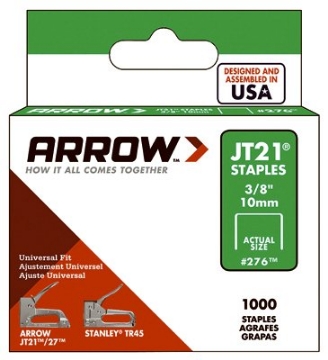 Picture of ARROW FASTENER CO LLC 276 Arrow Fastener 276 Genuine JT21/T27 3/8-Inch Staples, 1,000-Pack (S?t ?f F?v?) (PK-5-EA)