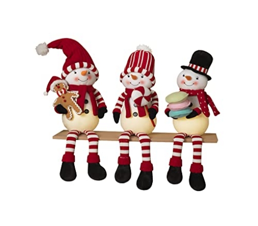 Picture of GERSON COMPANY/GIL DIVISION 2660680 Gerson 2660680 Christmas Lighted Snowman Shelf Sitter, Assorted Colors (Pack of 12) (PK-12-EA)