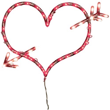 Picture of IG DESIGN GROUP AMERICAS INC 29552D Impact Innovations Lighted Window Decoration, Heart and Arrow (EA)