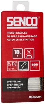Picture of SENCO FASTENING SYSTEMS A809909R SENCO A809909R 1/2" - 1-1/2" 18 Gauge 1/4" Crown Finish Staples, Galvanized Finish 1,000 Count Pack (EA)