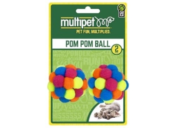 Picture of Multipet International 20234 Multipet, Cat Toy Assorted Pom Pom, 2 Count (EA)