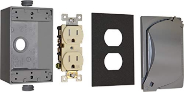 Picture of SIGMA ENGINEERED SOLUTIONS 16446 Sigma Electric 16446 15 amps Metal Duplex Outlet Kit For For Use in Branch Circuit Wiring, Wet Locations, No Size, Grey (EA)