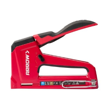 Picture of ARROW FASTENER CO LLC T50RED2 Arrow T50RED2 Heavy Duty Manual 2-in-1 Staple Gun and Brad Nailer for Upholstery, Framing, Insulation, Crafts, and Furniture, Red (EA)