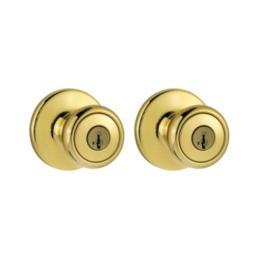 Picture of Kwikset 92430-022 Kwikset 243T 3 CP Single Cylinder Project Pack with Tylo Knob in Polished Brass (EA)