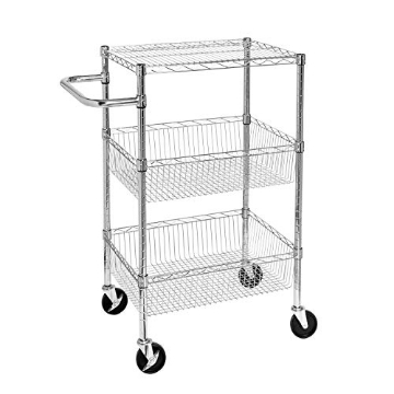 Picture of Honey Can Do CRT-01451 Honey-Can-Do 3 Shelf Chrome Storage Cart CRT-01451 Chrome (EA)