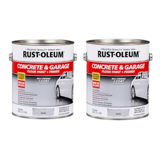 Picture of Rustoleum 225380 Rust-Oleum 225380-2PK Concrete & Garage Floor Paint and Primer, Gallon, Satin Battleship Gray, 2 Pack (PK-2-EA)