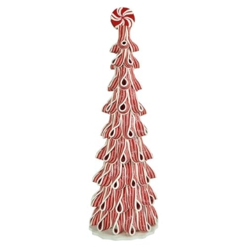 Picture of GERSON COMPANY/GIL DIVISION 2151010 Gerson 2151010 Lighted Candy Cane Ribbon Decorative Tree, 18" (EA)