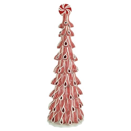 Picture of GERSON COMPANY/GIL DIVISION 2151010 Gerson 2151010 Lighted Candy Cane Ribbon Decorative Tree, 18" (EA)