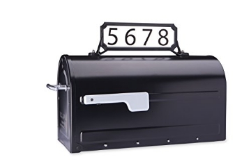 Picture of ARCHITECTURAL MAILBOXES 3460B-10 Architectural Mailboxes 3460B Manhattan Address Plaque, Small, Black (EA)