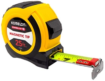 Picture of KOMELON USA CORP 73425 Komelon 73425; 25' x 1.06" Magnetic Powerblade II Tape Measure, Black/Yellow, Small (EA)