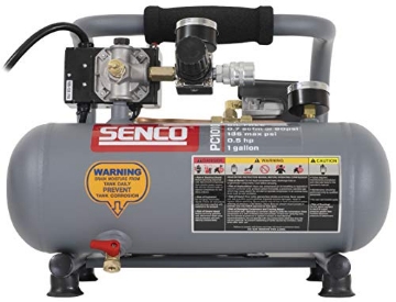 Picture of SENCO FASTENING SYSTEMS PC1010 Senco PC1010 1/2- Horsepower 1-Gallon Matte Finish and Trim Portable Hot Dog Air Compressor, Gray/Red (EA)