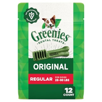 Picture of GREENIES 101441 Greenies Veterinarian-Recommended Adult Natural Dental Dog Treats Regular Size, Original Flavor, 12 oz. Pack, 12 Count (EA)