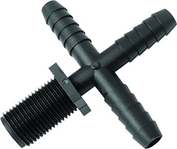Picture of GREEN LEAF T12CPBG1 Green Leaf T 12 C P 1pk Nozzle Cross Fitting, 1/2" Barb X 11/16" Male (EA)