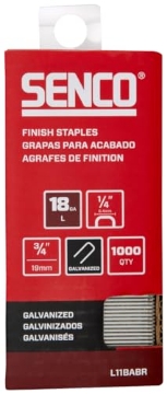 Picture of SENCO FASTENING SYSTEMS L11BABR SENCO L11BABR 3/4" 18 Gauge 1/4" Crown Finish Staples, Galvanized Finish 1,000 Count Pack (EA)