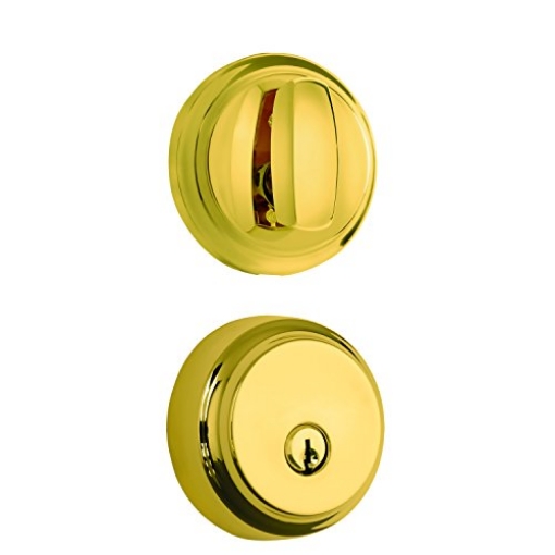 Picture of BRINKS 23061-105 Brinks Push Pull Rotate Door Locks Almarrion Single Cylinder Deadbolt, Polished Brass, 23061-105 (EA)