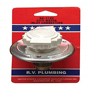 Picture of US HARDWARE RV-318C UNITED STATES HDW RV318C Rv Metal Flange City Water Fill Flush Mount with Back Flow Preventer (EA)