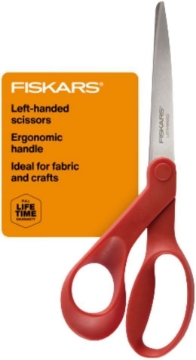 Picture of Fiskars Corporation 194500-1008 Fiskars All-Purpose Left-Handed Scissors, Gifts for Mom, Ergonomically Contoured, Stainless Steel, 8", Red (EA)