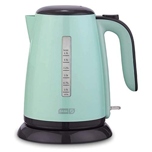 Picture of DASH DEZK003AQ Dash Easy Electric Kettle + Water Heater with with Rapid Boil, Cool Touch Handle, Cordless Carafe + Auto Shut off for Coffee, Tea, Espresso & More, 57 oz. / 1.7L - Aqua (EA)