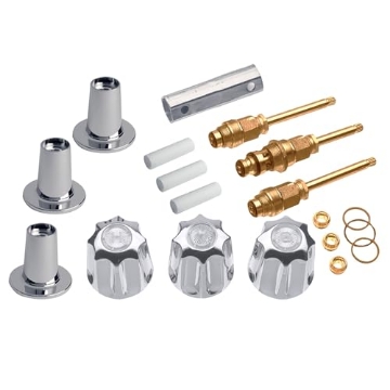 Picture of DANCO INC 9D00039615 Danco Bathtub and Shower 3-Handle Remodel/Rebuild Trim Kit for Gerber Faucets | Knob Handle | 11B-1H/C and 11B-4D | Chrome (39615) (EA)