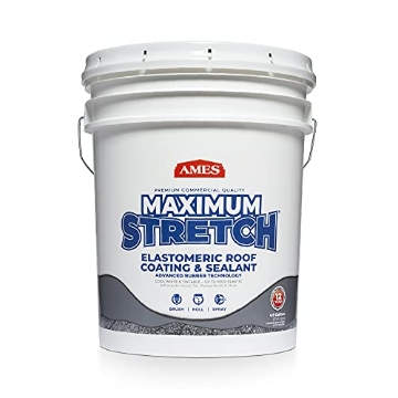 Picture of AMES TRUE TEMPER INC MSS5 Ames Maximum Stretch - Waterproof Sealant Membrane - Perfect For Roofing, Repairs, Concrete, EPDM & Wood - Liquid Rubber Sealer - Up To 650% Elastic - Made in USA, White, 4.6 Gallon (Pack of 1) (EA)