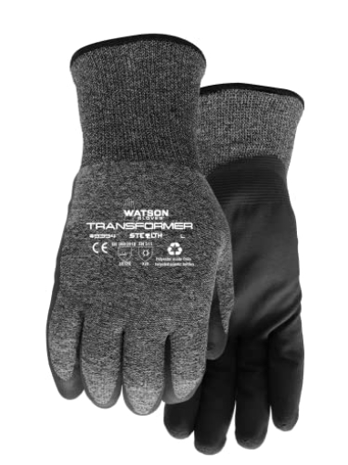 Picture of JOHN WATSON LTD 9394-M Watson Gloves Stealth Transformer Sustainable Winter Work Gloves - Warm, Crinkle Latex Palm, Extended Seamless Knit Wrist (EA)