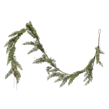 Picture of CREATIVE CO-OP XM7881 Creative Co-Op 84" L Faux Cedar Garland, Green (PK-6-EA)