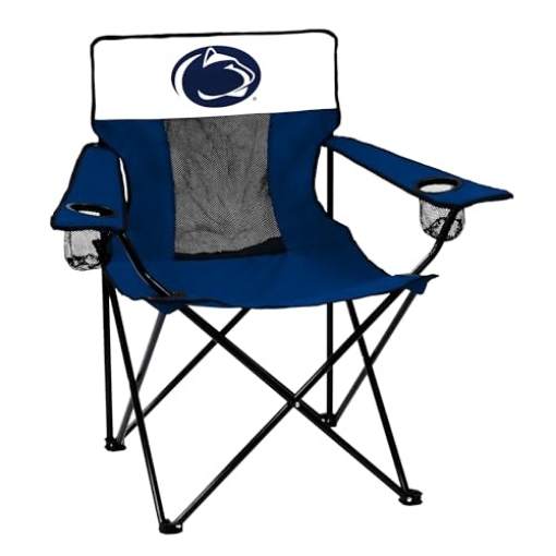 Picture of LOGO BRANDS INC 196-12E Logo Brands NCAA Penn State Nittany Lions Elite Portable Chair - Premium Outdoor Chair with Cup Holder, Powder-Coated Steel Frame, Lightweight and Portable for Tailgating,and Sporting Events (EA)