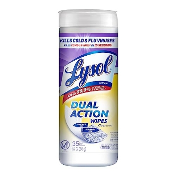 Picture of Lysol 19200-81143 Lysol Dual Action, Disinfecting Wipes, Citrus, Blue 35Ct (EA)