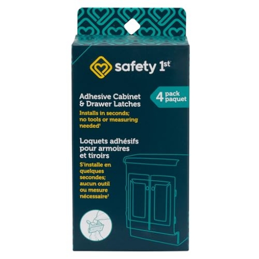 Picture of SAFETY 1ST HS310 Safety 1st Adhesive Cabinet 4 Piece Latch for Childproofing, White (EA)