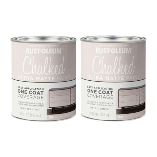 Picture of Rustoleum 285142 Rust-Oleum Blush Pink Chalked All-in-One Ultra Matte Paint | One Coat Coverage | No Primer, Sanding, Or Topcoat Needed | Easy Clean Up | Made in USA | 30 OZ | 2 Pack (PK-2-EA)