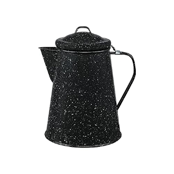 Picture of GRANITE WARE 34700 Granite Ware Coffee Boiler, 3-Quart - Stovetop or Campfire Coffee Pot, Durable Enameled Steel for Rapid Heat Absorption, Energy Efficient Design for Outdoor Adventures (Speckled Black) (EA)