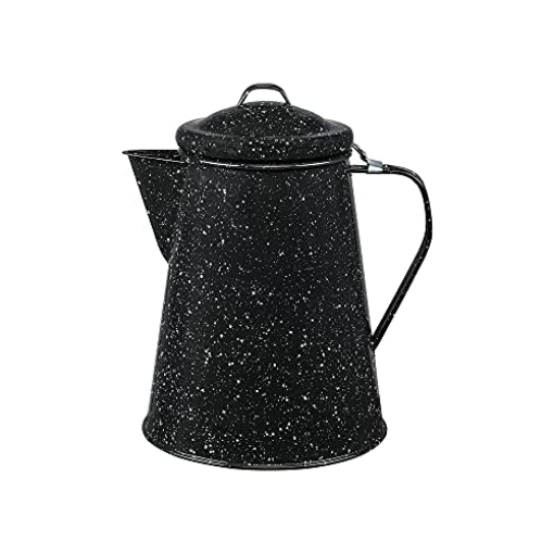 Picture of GRANITE WARE 34700 Granite Ware Coffee Boiler, 3-Quart - Stovetop or Campfire Coffee Pot, Durable Enameled Steel for Rapid Heat Absorption, Energy Efficient Design for Outdoor Adventures (Speckled Black) (EA)