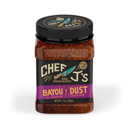 Picture of CHEF J'S BBQ PROVISIONS BAYOURUB-CS Chef J's BBQ Provisions Bayou Dust Rub, All-Purpose Cajun Rub, 7 oz (EA)