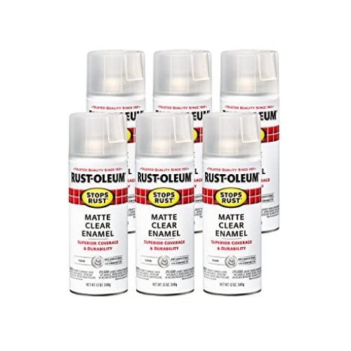 Picture of Rustoleum 285093 Rust-Oleum 285093-6PK Stops Rust Spray Paint, 12 oz, Matte Clear, 6 Pack (PK-6-EA)
