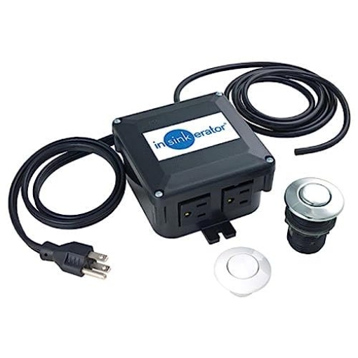 Picture of IN SINK ERATOR STS-00 INSINKERATOR Garbage Disposal Air Switch Kit, Dual Outlet Sink Top Switch Button for All INSINKERATOR Food Waste Disposer Models, Chrome/White STS-OO (EA)